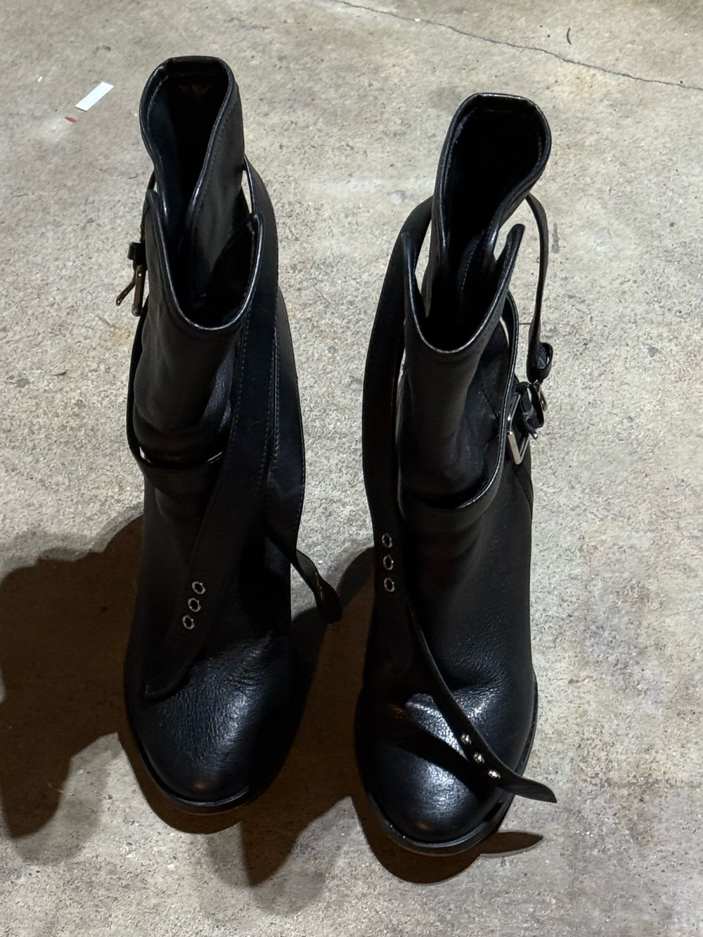 Coach Women's Black Leather Ankle Boots - Sleek Buckle Detail